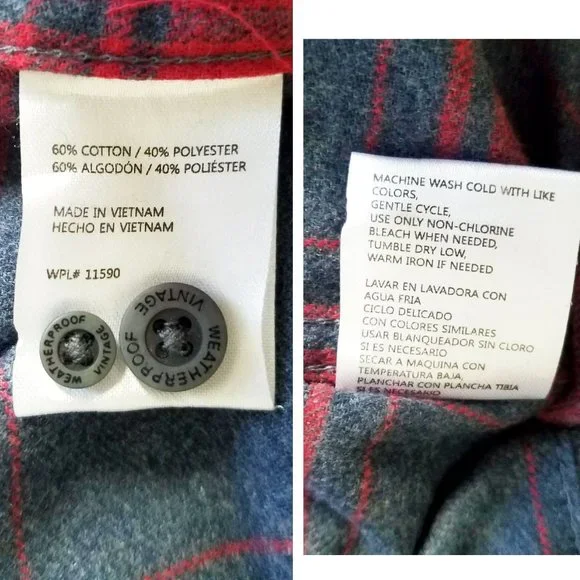 Weatherproof Vintage Mens Casual Soft Brushed Plaid Button-Down Flannel Shirt L - Picture 7 of 8